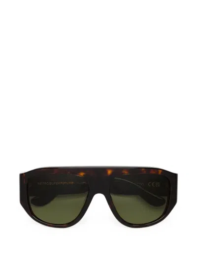 Retrosuperfuture Biscotto Tortoiseshell-effect Flat-top Sunglasses In Brown