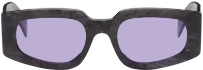 Retrosuperfuture Black Tetra Sunglasses In Black Marble