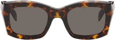 Retrosuperfuture Brown Komori Sunglasses In Burnt Havana
