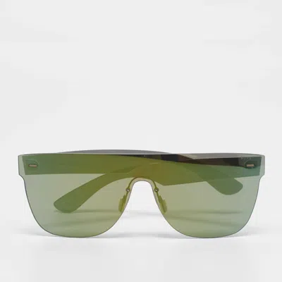 Pre-owned Retrosuperfuture By  Grey Mirror Tuttolente Flat Shield Sunglasses
