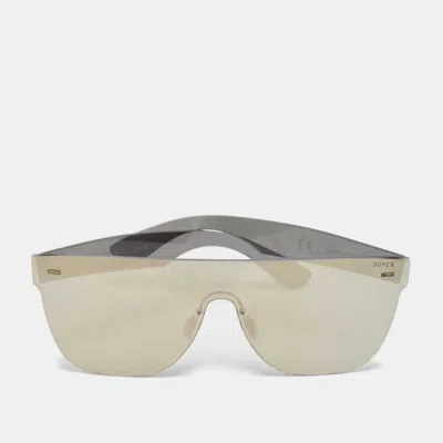 Pre-owned Retrosuperfuture By  Grey Mirror Tuttolente Flat Shield Sunglasses