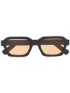 Retrosuperfuture Rectangular Acetate Sunglasses Tinted Lenses In Black