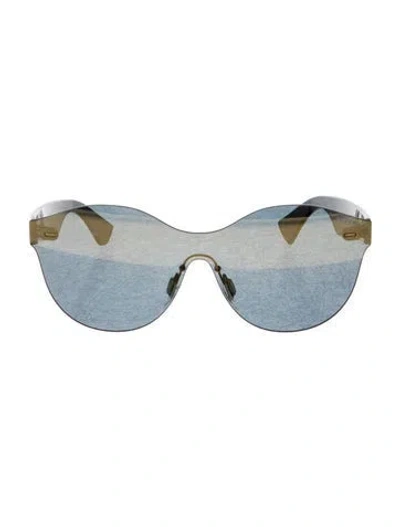 Pre-owned Retrosuperfuture Cat-eye Mirrored Sunglasses In Gold