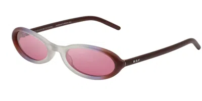 Retrosuperfuture Cherry Side Fade 1nw Men's Sunglasses White Size 55 In Burgundy