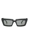 Retrosuperfuture Coccodrillo Rectangle-frame Sunglasses In Black
