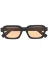 Retrosuperfuture Rectangular Acetate Sunglasses Tinted Lenses In Brown
