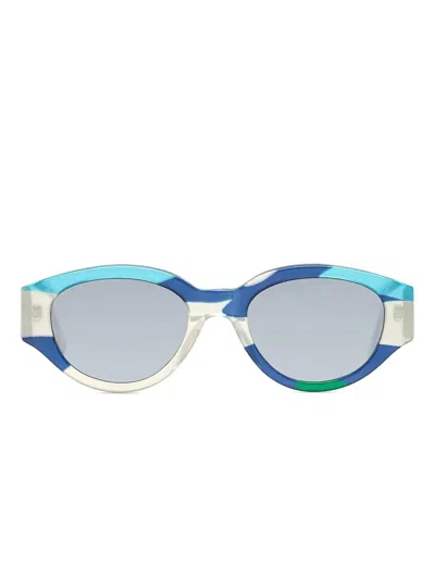 Retrosuperfuture Drew Mama Andy Warhol Camouflage Patchwork Round Sunglasses In Multi