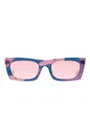 Retrosuperfuture Drew Mama Fred Rectangle Sunglasses In Purple