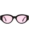 Retrosuperfuture Cat Eye Drew Mama Sunglasses Sunglasses Black Size - Acetate In Black