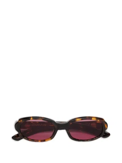 Retrosuperfuture Esatto Tortoiseshell-effect Oval-frame Sunglasses In Brown