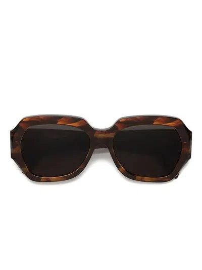 Retrosuperfuture Geometric Tortoiseshell Sunglasses In Brown