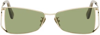 Retrosuperfuture Gold Anaki Sunglasses In Green