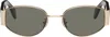 Retrosuperfuture Gold & Black X Sunglasses In Black