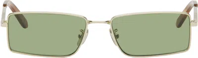 Retrosuperfuture Gold Chopper Sunglasses In Havana Green
