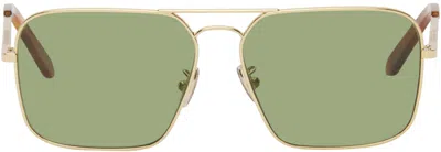 Retrosuperfuture Gold Iggy 2.0 Sunglasses In Green