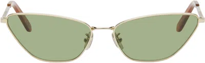 Retrosuperfuture Gold Spillo Sunglasses In Havana Green