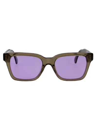 Retrosuperfuture Green Aceatate Sunglasses In Metallic