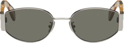 Retrosuperfuture Gunmetal & Brown X Sunglasses In Gold