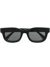 Retrosuperfuture Logo-lettering Square-frame Sunglasses In Schwarz