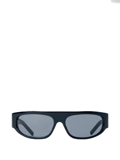Retrosuperfuture Logo-hinge Rectangle-frame Sunglasses In Black