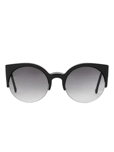 Retrosuperfuture Lucia Half-rim Sunglasses In Black
