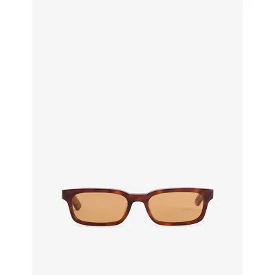 Retrosuperfuture Mens Gesto Havana Rectangular-frame Acetate Sunglasses Havana Refined