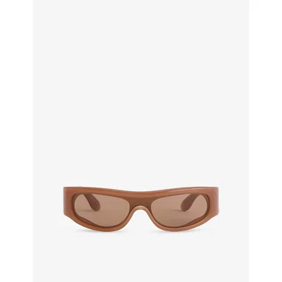 Retrosuperfuture Mens Pharoah Cola Rounded-frame Acetate Sunglasses Light Brown / Brown