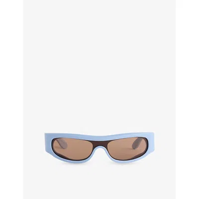 Retrosuperfuture Mens Pharoah Coolcat Rounded-frame Acetate Sunglasses Azure