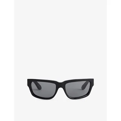 Retrosuperfuture Mens Thelonius Rectangular-frame Acetate Sunglasses Black