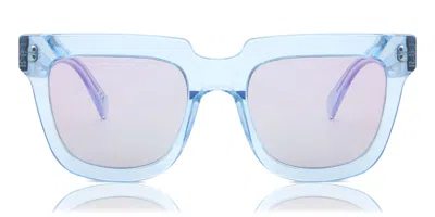 Retrosuperfuture Modo Iridescent 0ee Men's Sunglasses Blue Size 53