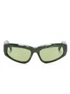 Retrosuperfuture Motore Rectangle-shape Sunglasses In Grün