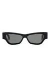 Retrosuperfuture Nameko Rectangle-grame Sunglasses In Black