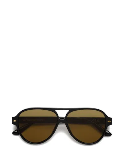 Retrosuperfuture Ombra Pilot-frame Sunglasses In Black
