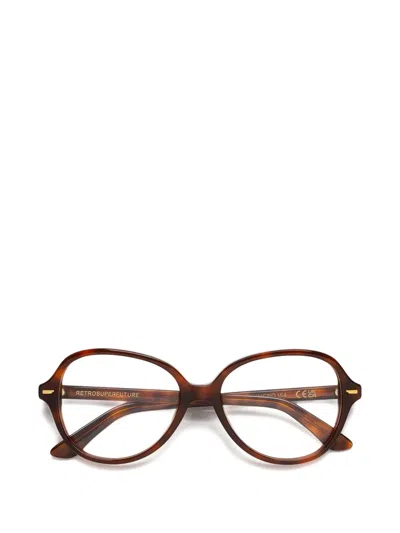 Retrosuperfuture Oval-frame Glasses In Brown