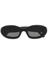 Retrosuperfuture Oval Frame Sunglasses In Black