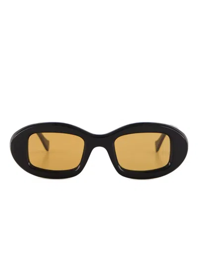 Retrosuperfuture Oval-frame Sunglasses In Black