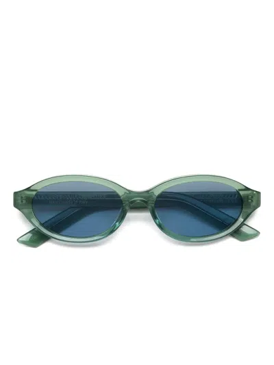 Retrosuperfuture 椭圆形框太阳眼镜 In Green