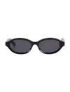 Retrosuperfuture Oval Frame Sunglasses With Zeiss Lenses In Gray