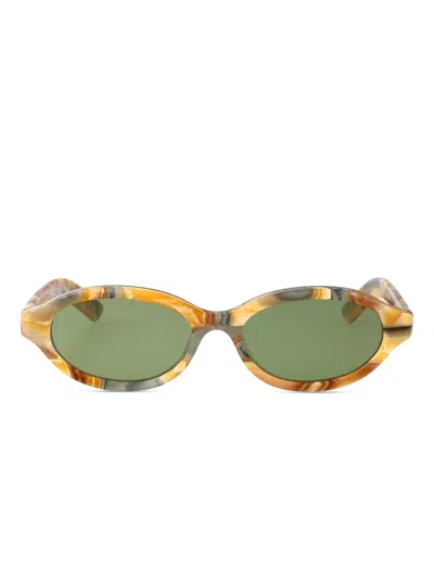 Retrosuperfuture Parola Boogie Oval-frame Acetate Sunglasses In Neutral