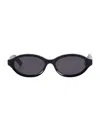 Retrosuperfuture Oval Frame Sunglasses With Zeiss Lenses In Black
