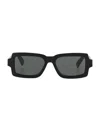 Retrosuperfuture Pilastro Rectangular Sunglasses With Angular Design In Black