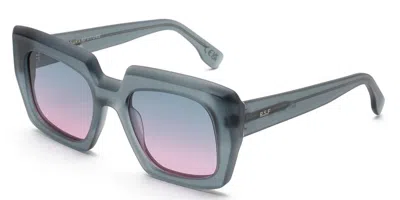 Retrosuperfuture Piscina Pink Ekc Men's Sunglasses Grey Size 54