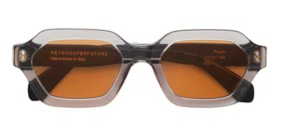 Retrosuperfuture Pooch Stilo D2a Men's Sunglasses Clear Size 54 In Gray