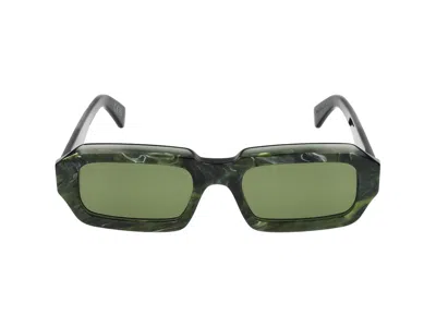 Retrosuperfuture Rectangular-frame Sunglasses In Green