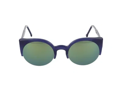 Retrosuperfuture Round Frame Sunglasses In Green