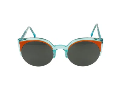 Retrosuperfuture Round Frame Sunglasses In Green
