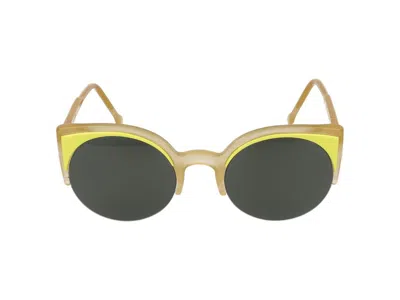 Retrosuperfuture Round Frame Sunglasses In Yellow