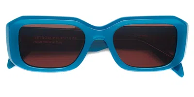 Retrosuperfuture Sagrado Petrolium Bux Men's Sunglasses  Size 53 In Blue