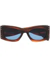 Retrosuperfuture Sculpted-design Sunglasses In Brown