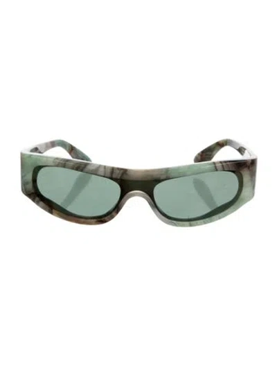 Pre-owned Retrosuperfuture Shield Tinted Sunglasses In Green